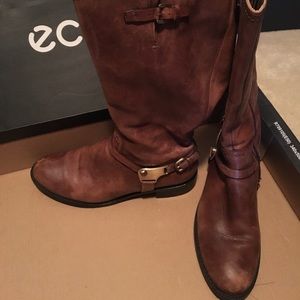 Brown Leather ECCO knee high boots.